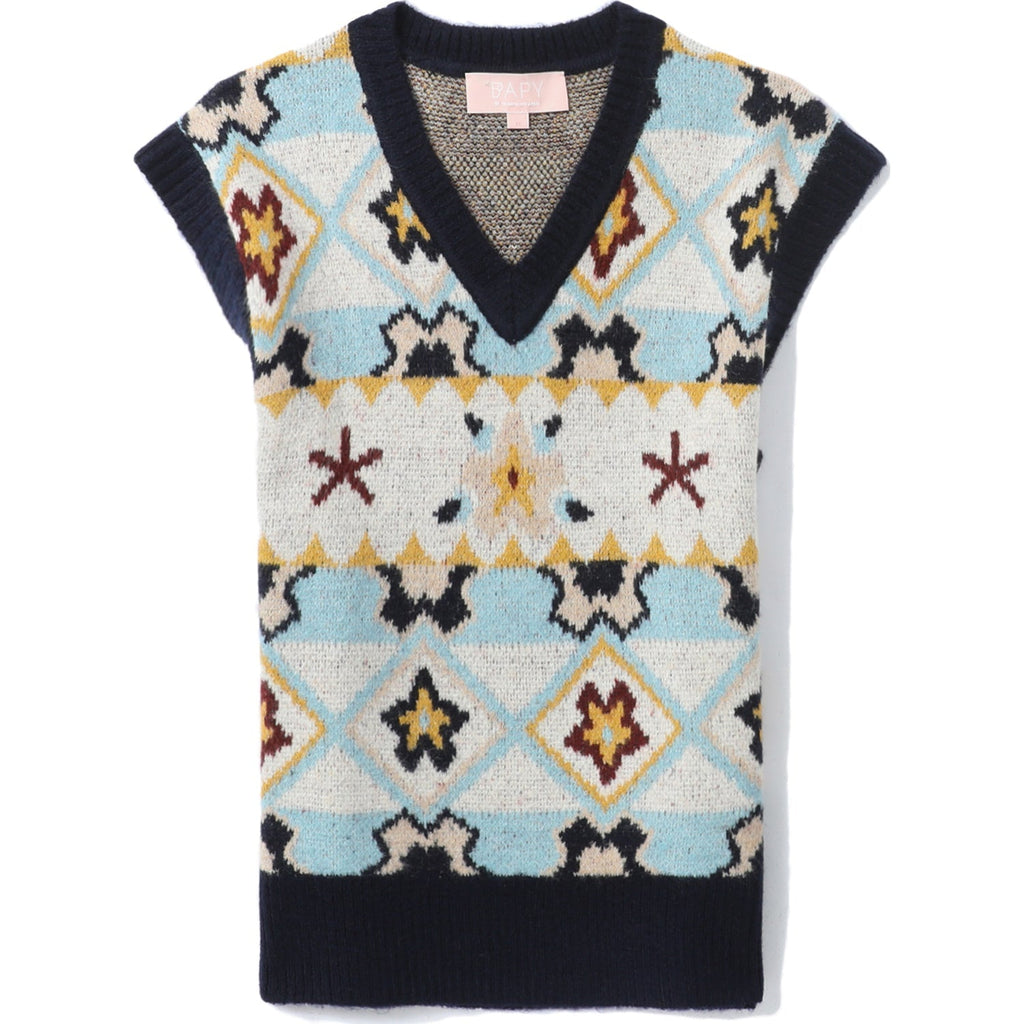 BAPE BAPY INTARSIA KNIT VEST LADIES