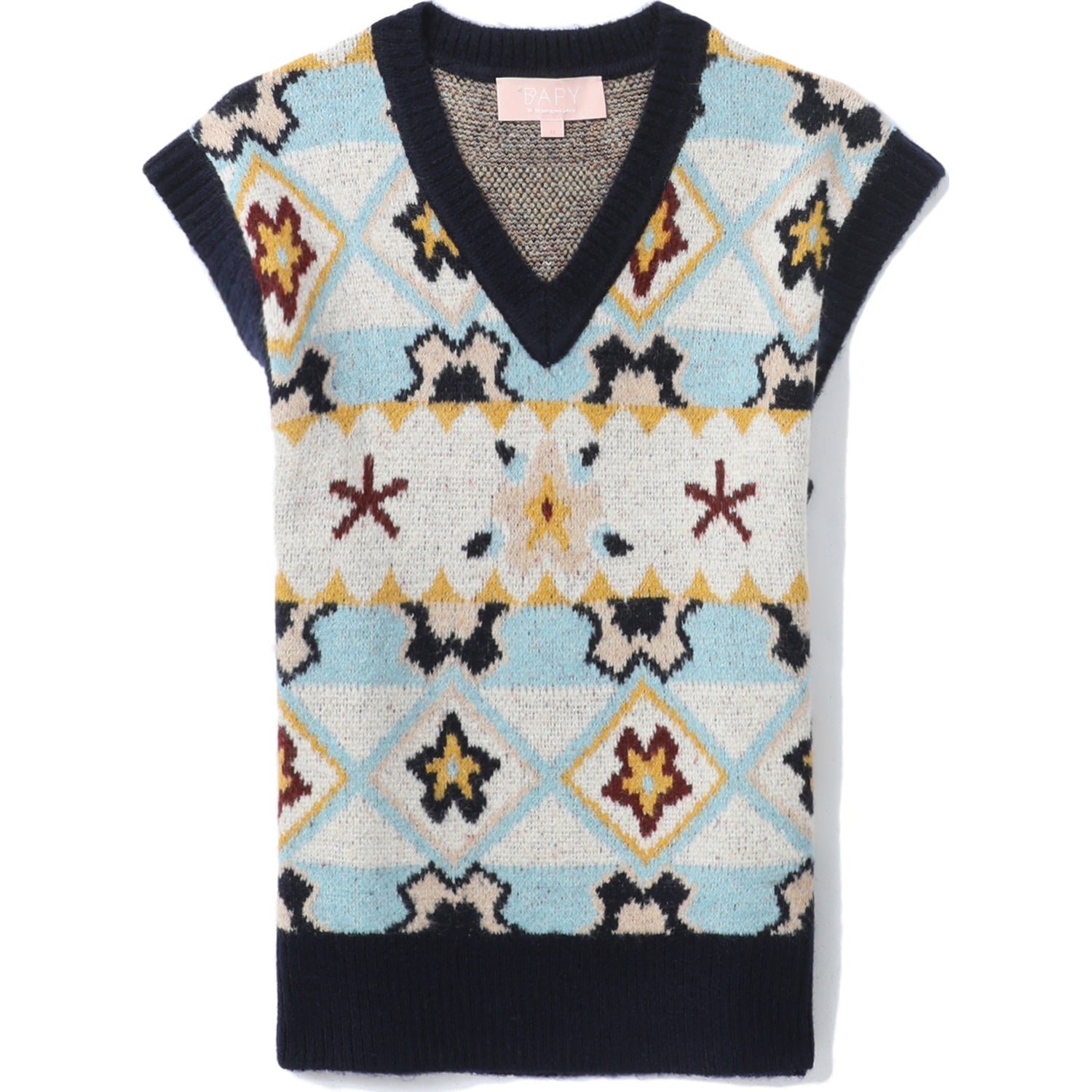 BAPE BAPY INTARSIA KNIT VEST LADIES