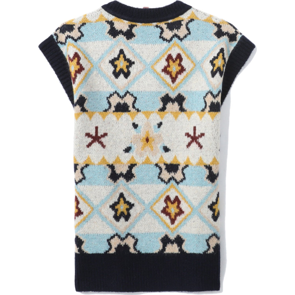 BAPE BAPY INTARSIA KNIT VEST LADIES