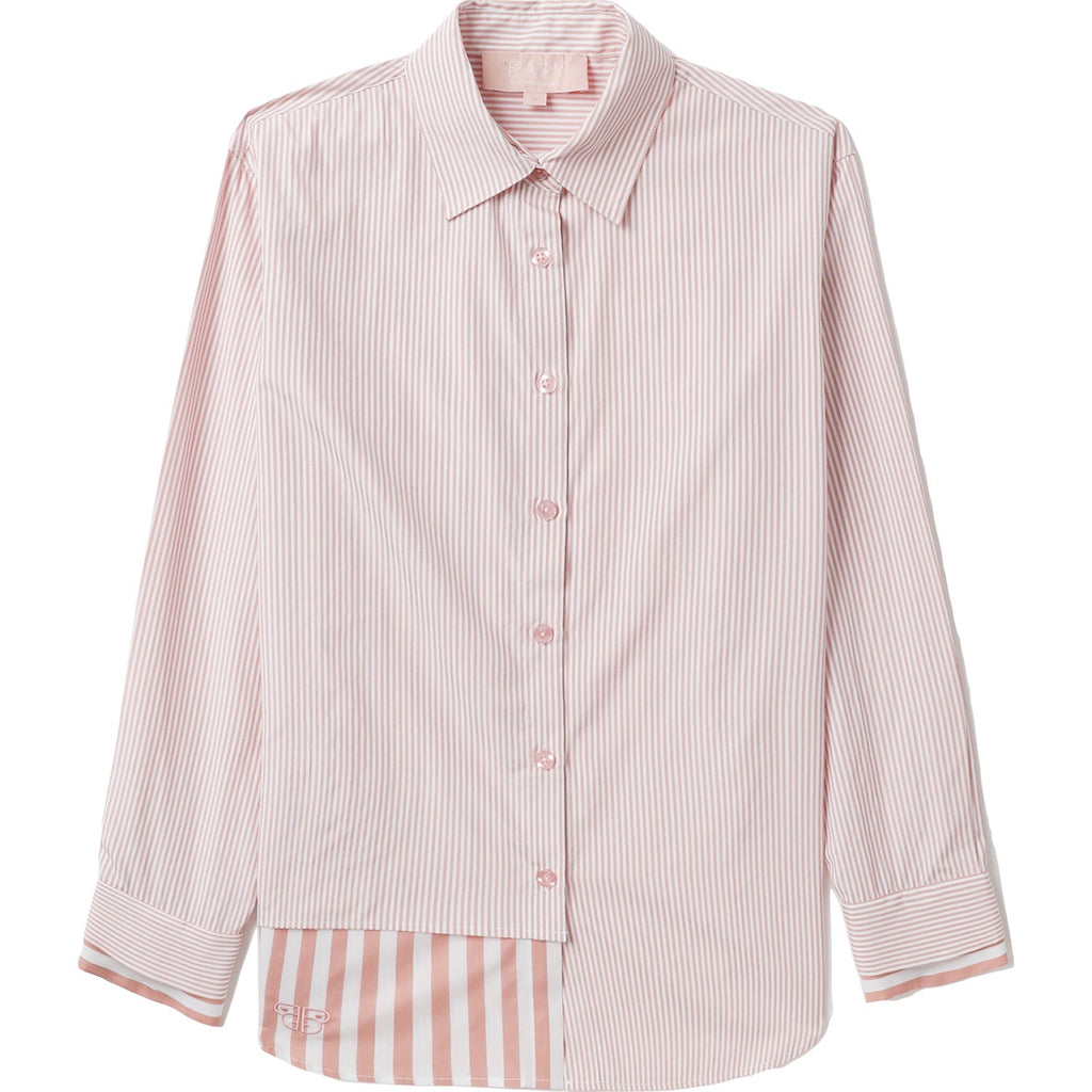 BAPE BAPY LAYERS PINK STRIPES SHIRT LADIES