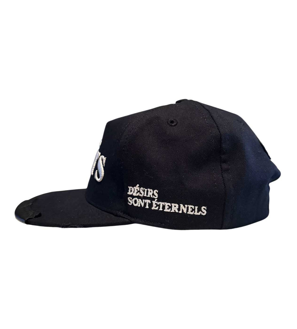 Matiere De Desirs Leather Patch Hat Black