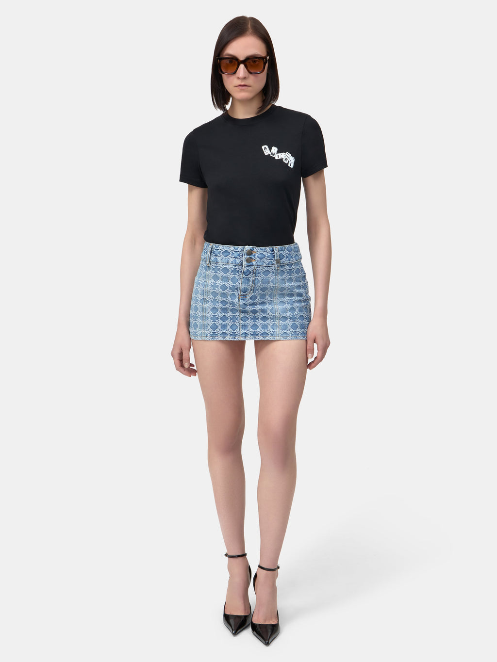 WOMEN - WOMEN'S MA QUAD JACQUARD MINI SKIRT - Stone Indigo