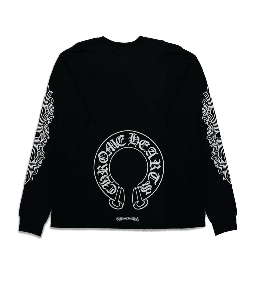 Chrome Hearts Black Horseshoe L/S Tee