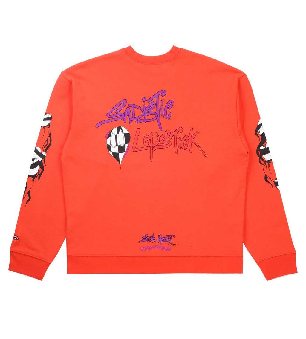 Chrome Hearts Matty Boy Spark the Heart Crewneck Red