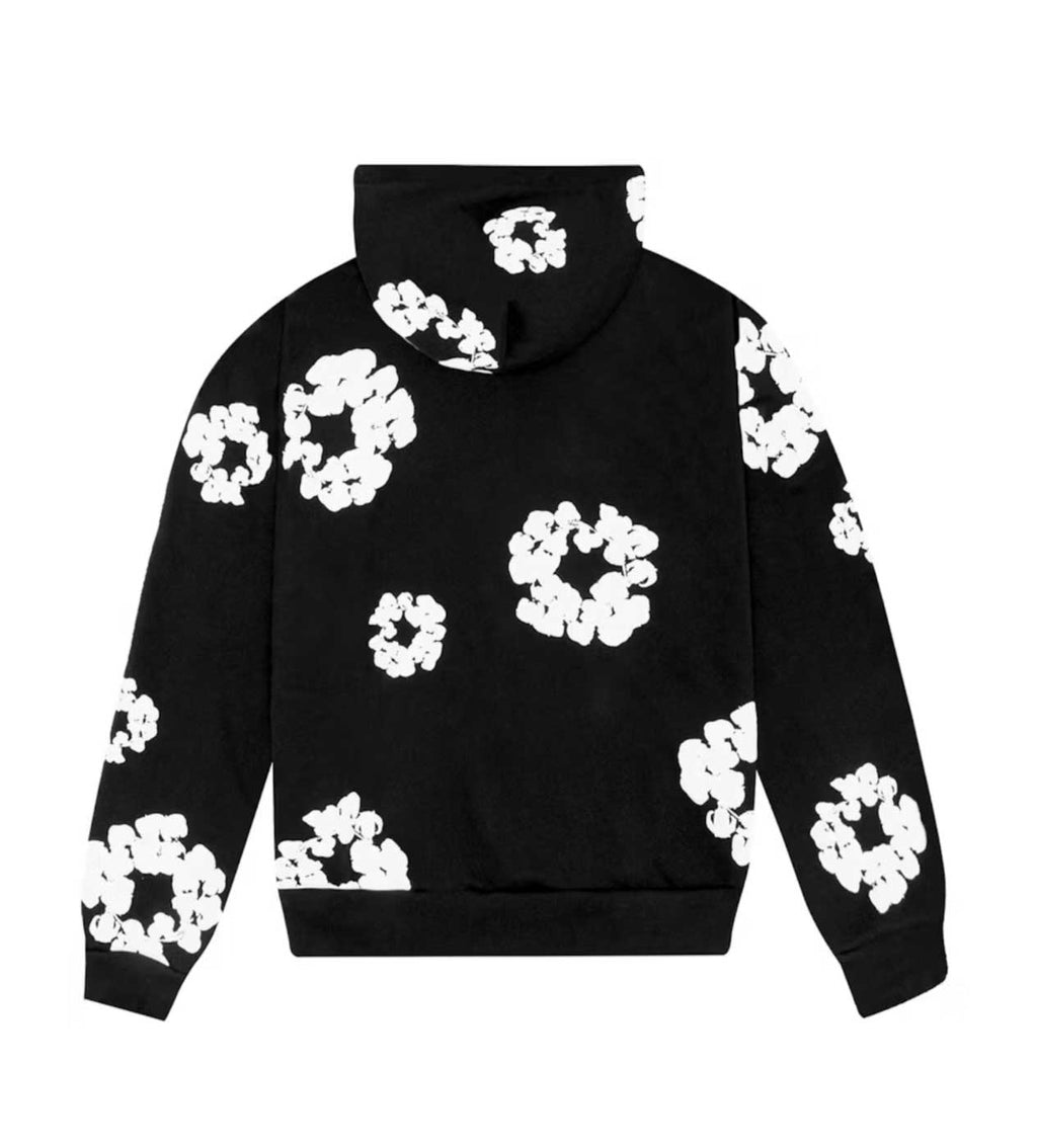 Denim Tears Black Cotton Wreath Hoodie