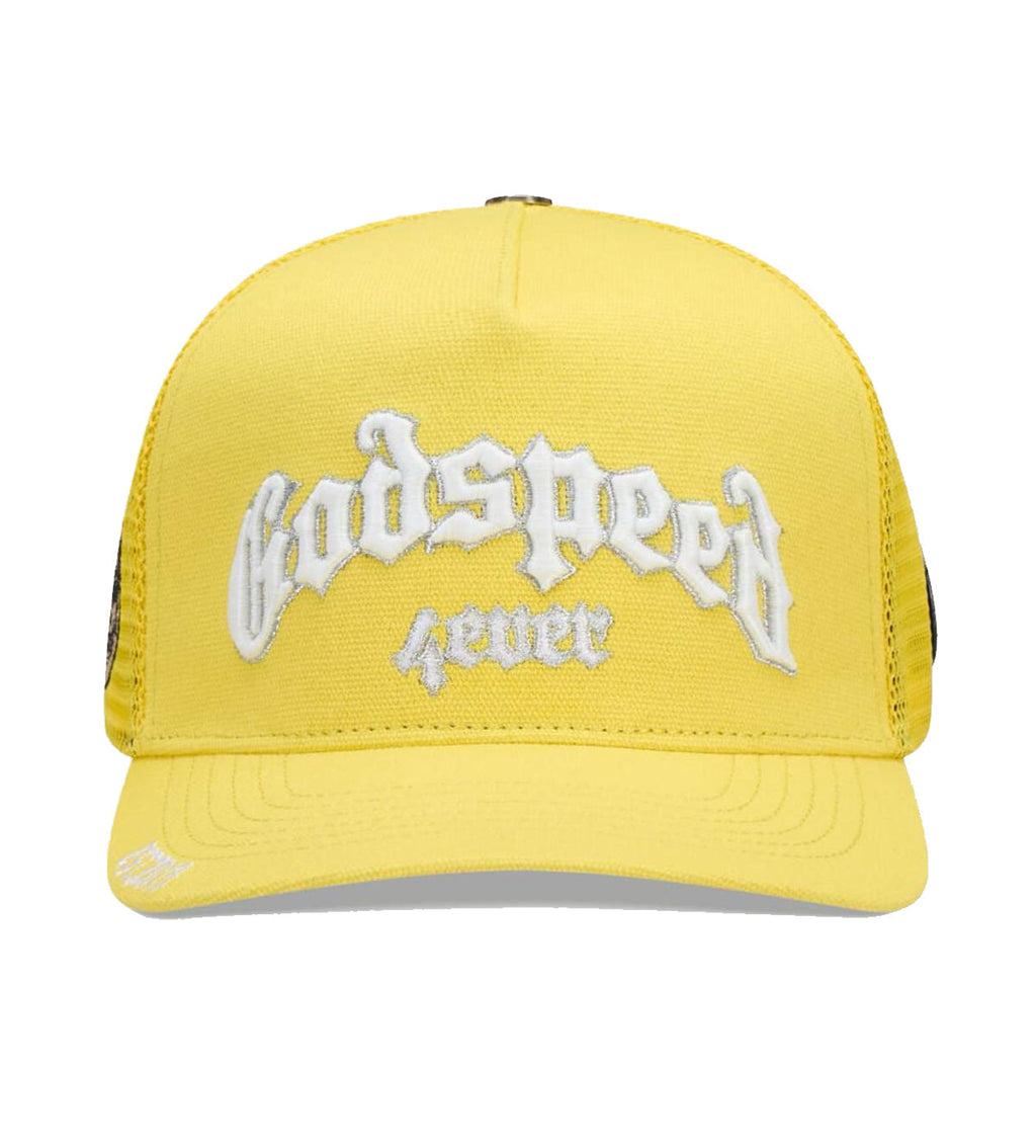 Godspeed Forever Lightning Trucker Hat Yellow