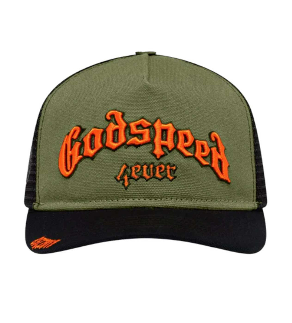 Godspeed Forever Trucker Hat Olive/Orange