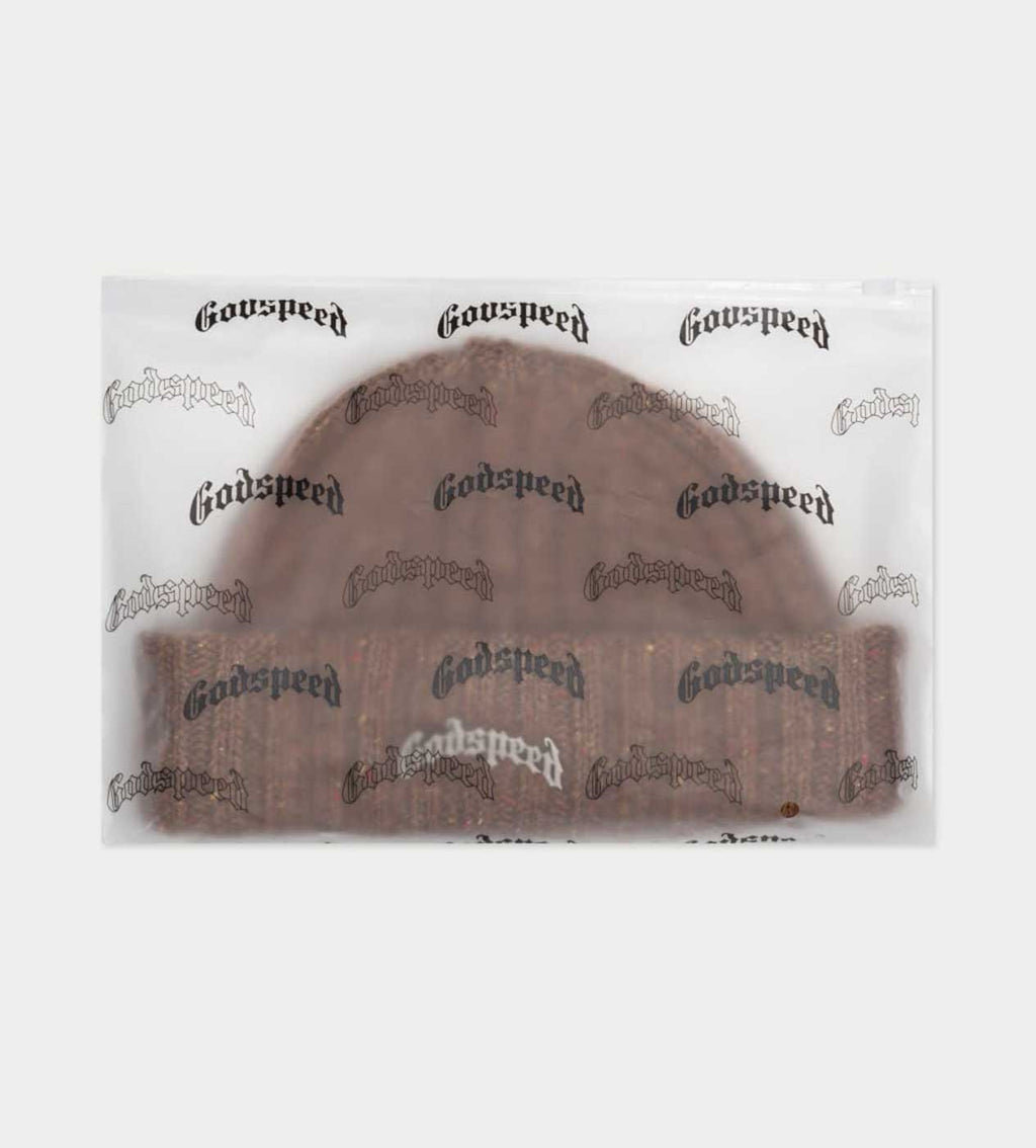Godspeed OG Logo Emblem Beanie Brown Speckle