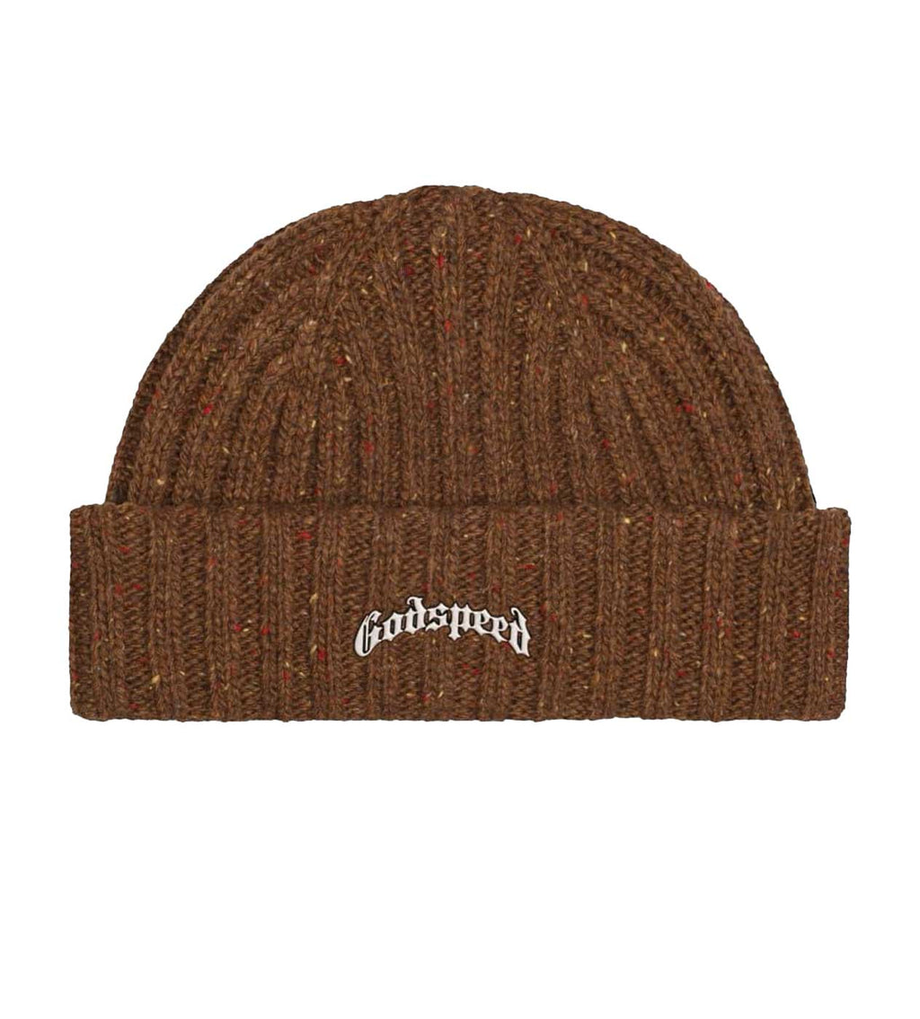 Godspeed OG Logo Emblem Beanie Brown Speckle