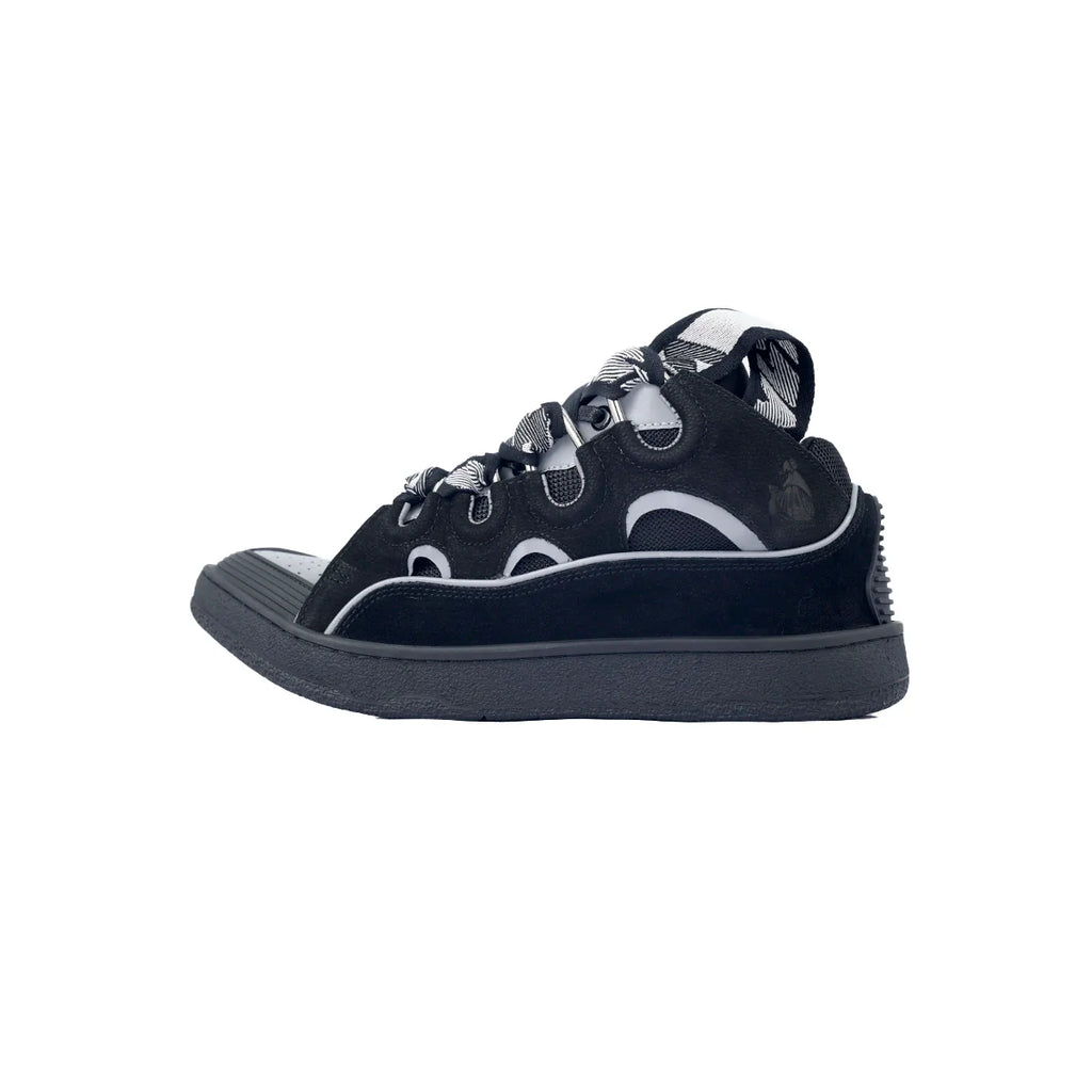 Lanvin Leather Curb Triple Black Sliver
