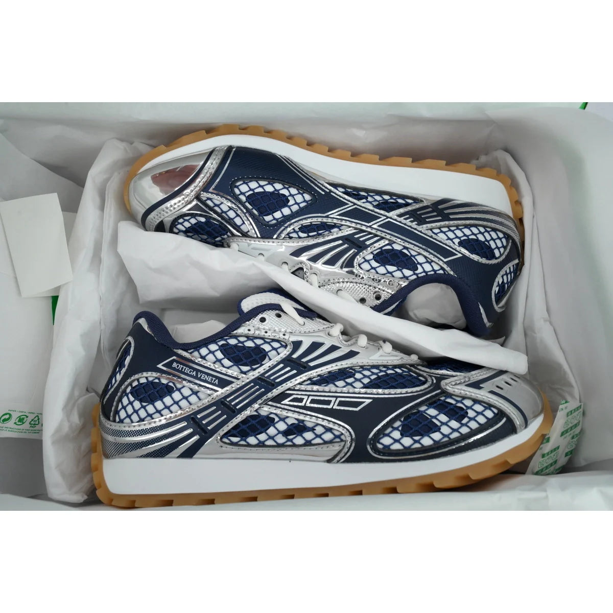 Bottega Veneta Orbit Deep Blue Silver