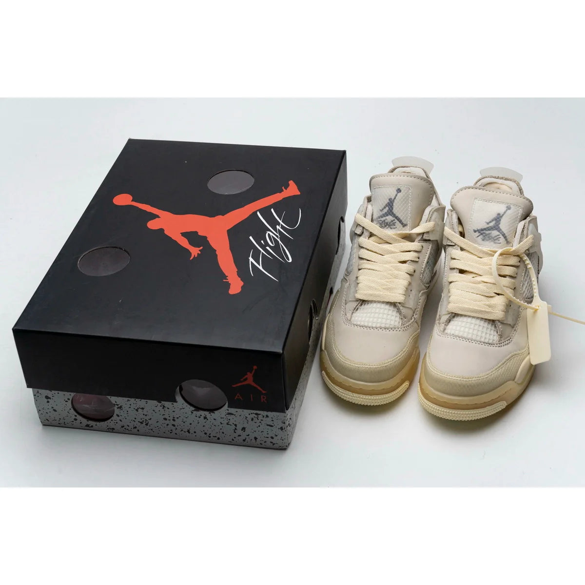 OFF White x Air Jordan 4 Retro Sail