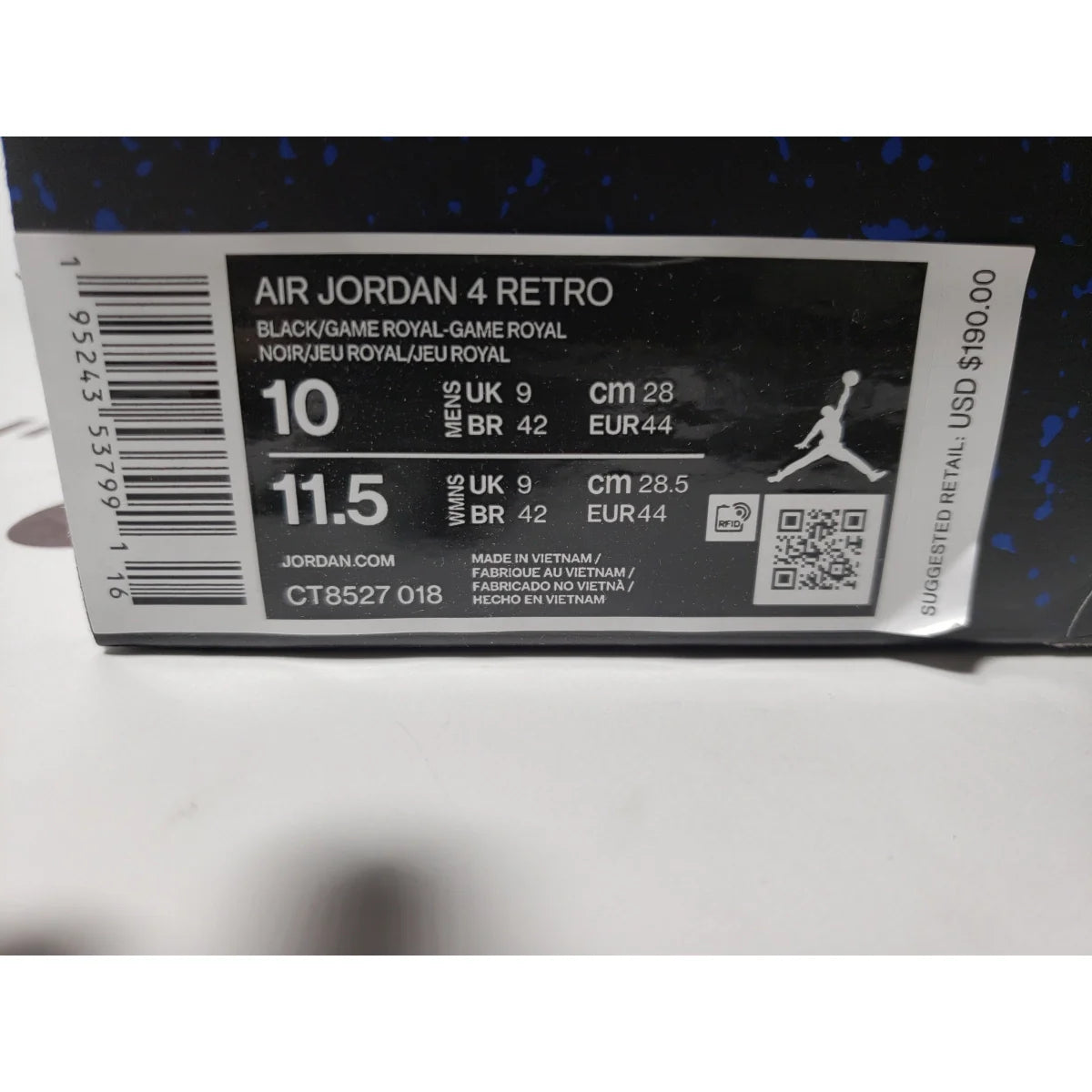 Air Jordan 4 Retro Black Game Royal