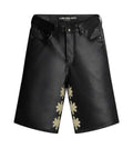 Lost Shdws Leather Shorts Black/Bone