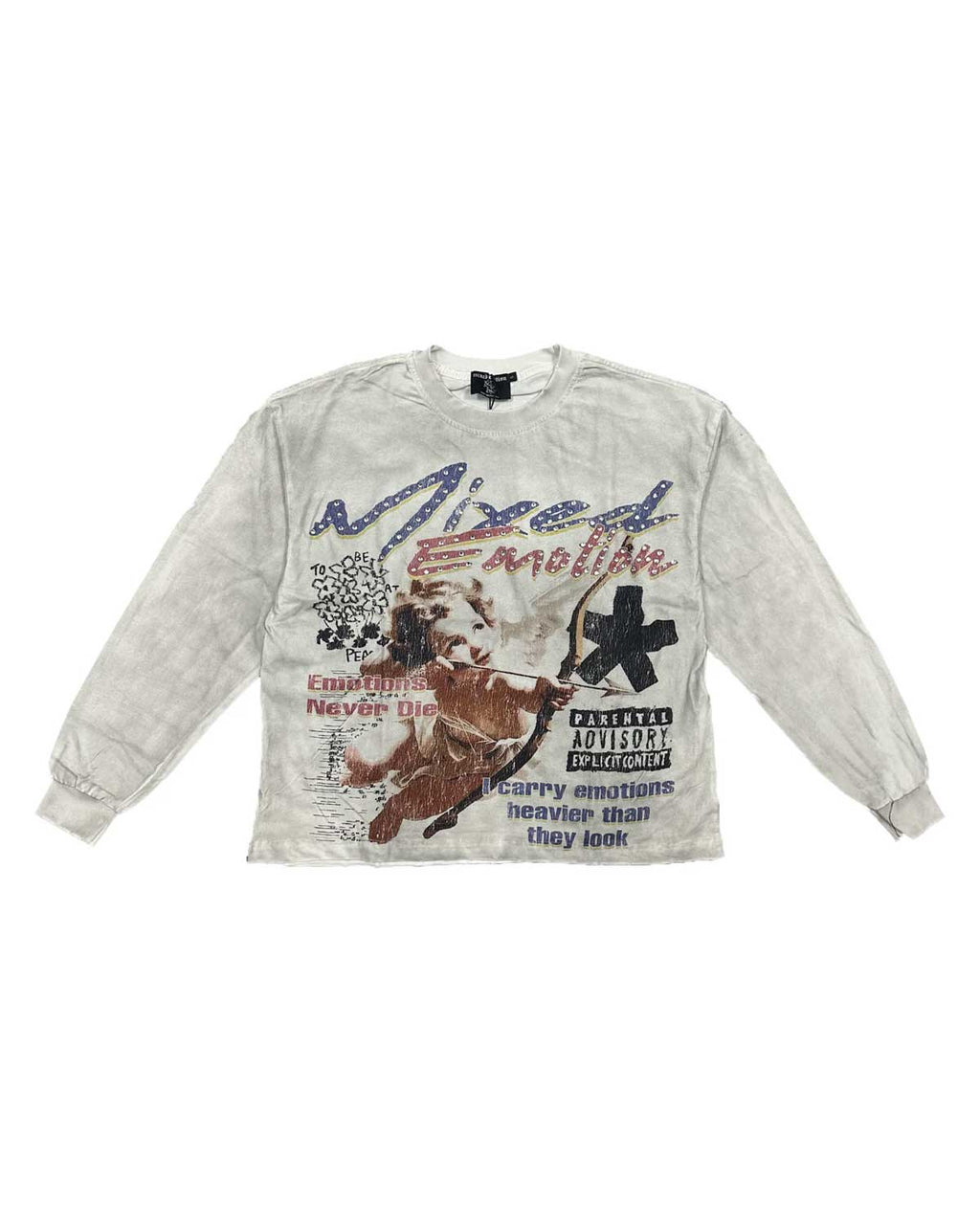 Mixed Emotions Triplets L/S Tee White