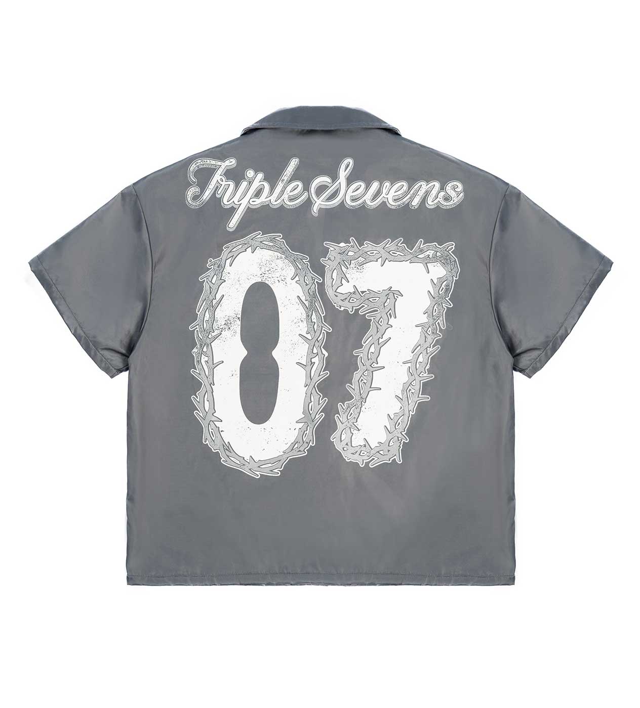 Triple Sevens Nylon Button Up Grey
