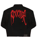 Revenge Red Embroidered Logo Denim Jacket Black