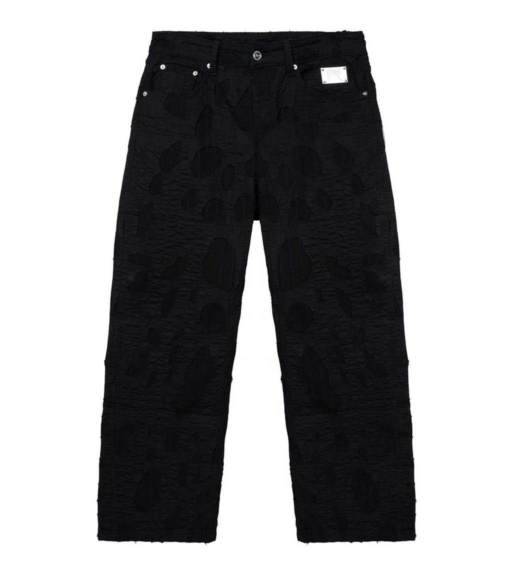 Revenge Logo Distressed Boro Denim Pant Black