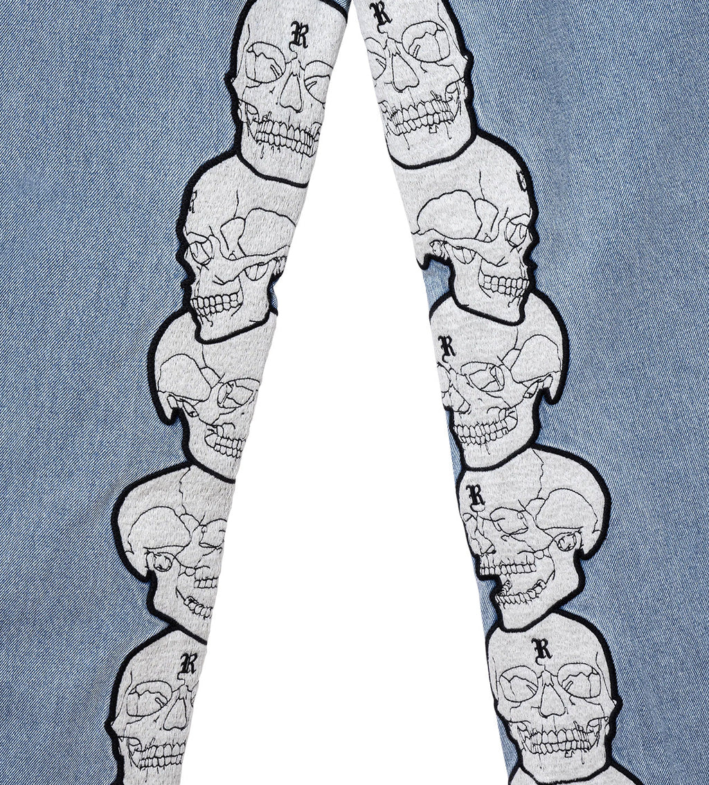 Revenge Skull Patch Denim Pant Indigo