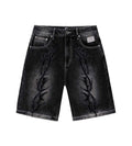 Revenge Thorn Denim Shorts Black