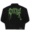 Revenge Green Embroidered Logo Denim Jacket Black