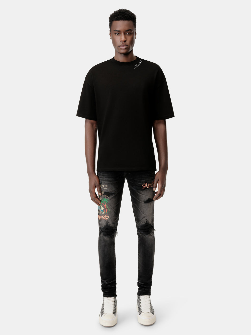 AMIRI SCRIPT SKATER TEE - Black