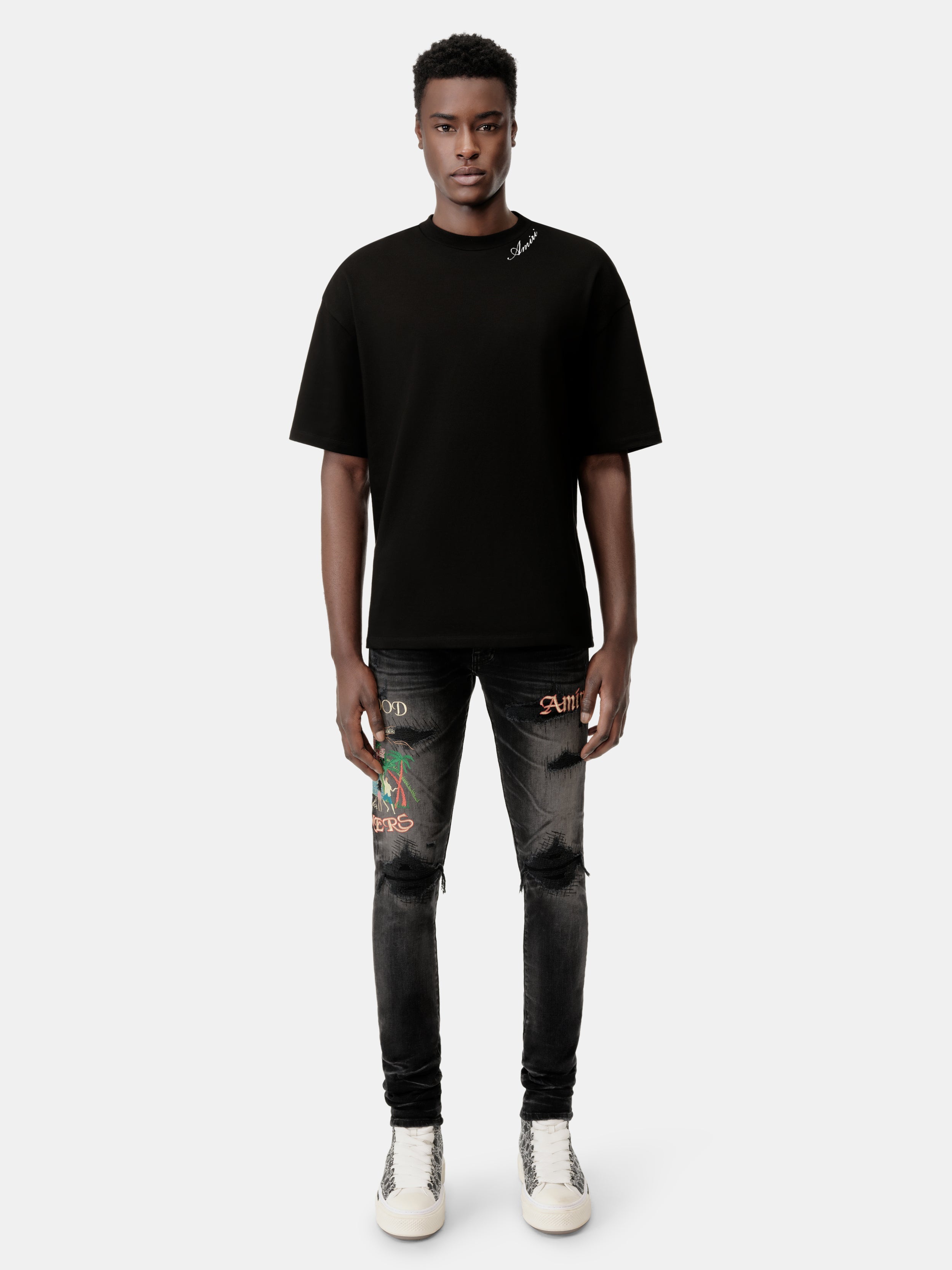 AMIRI SCRIPT SKATER TEE - Black
