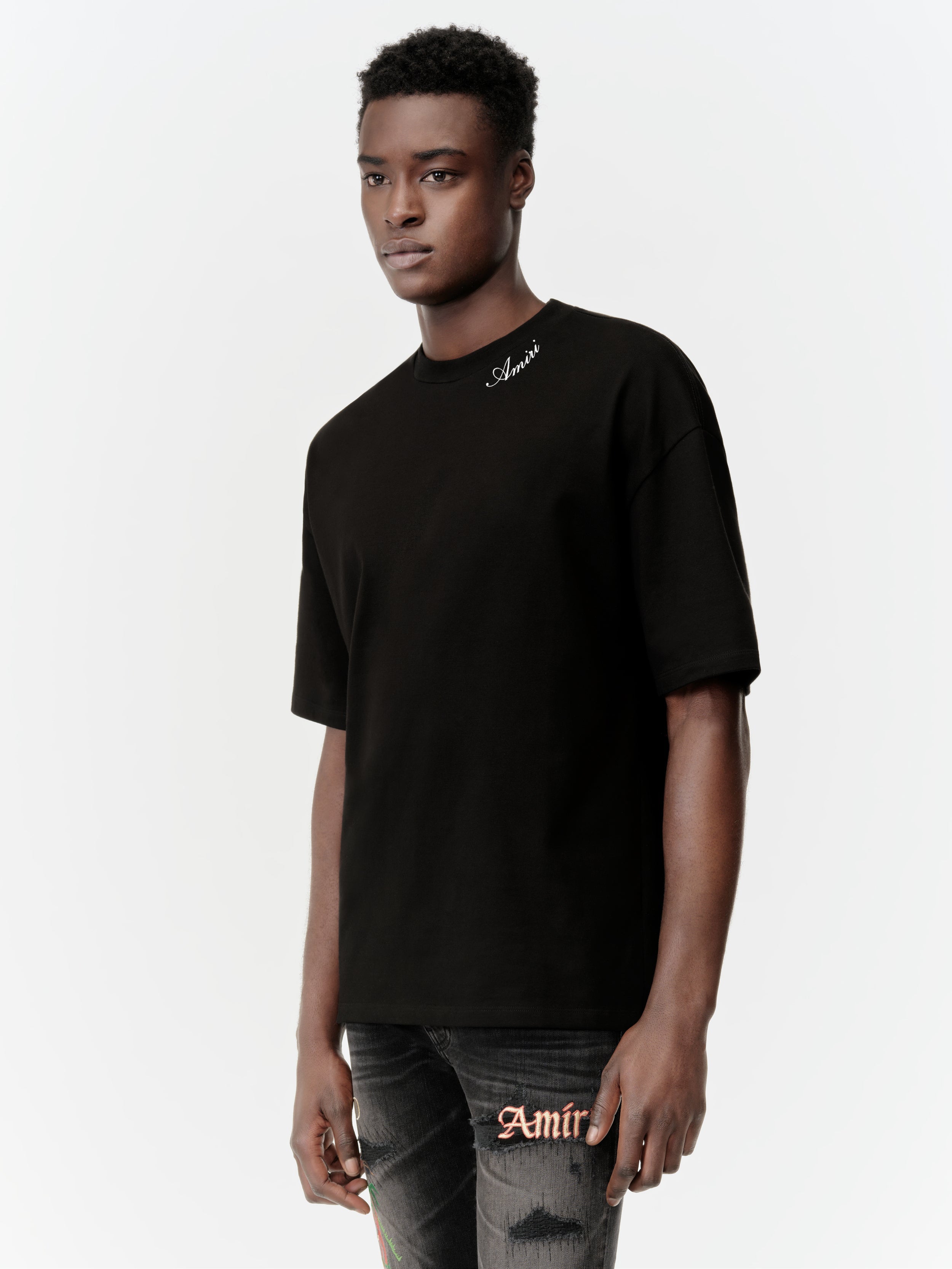 AMIRI SCRIPT SKATER TEE - Black