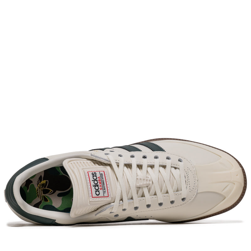 A Bathing Ape x Adidas Samba - Off White/Shadow Green
