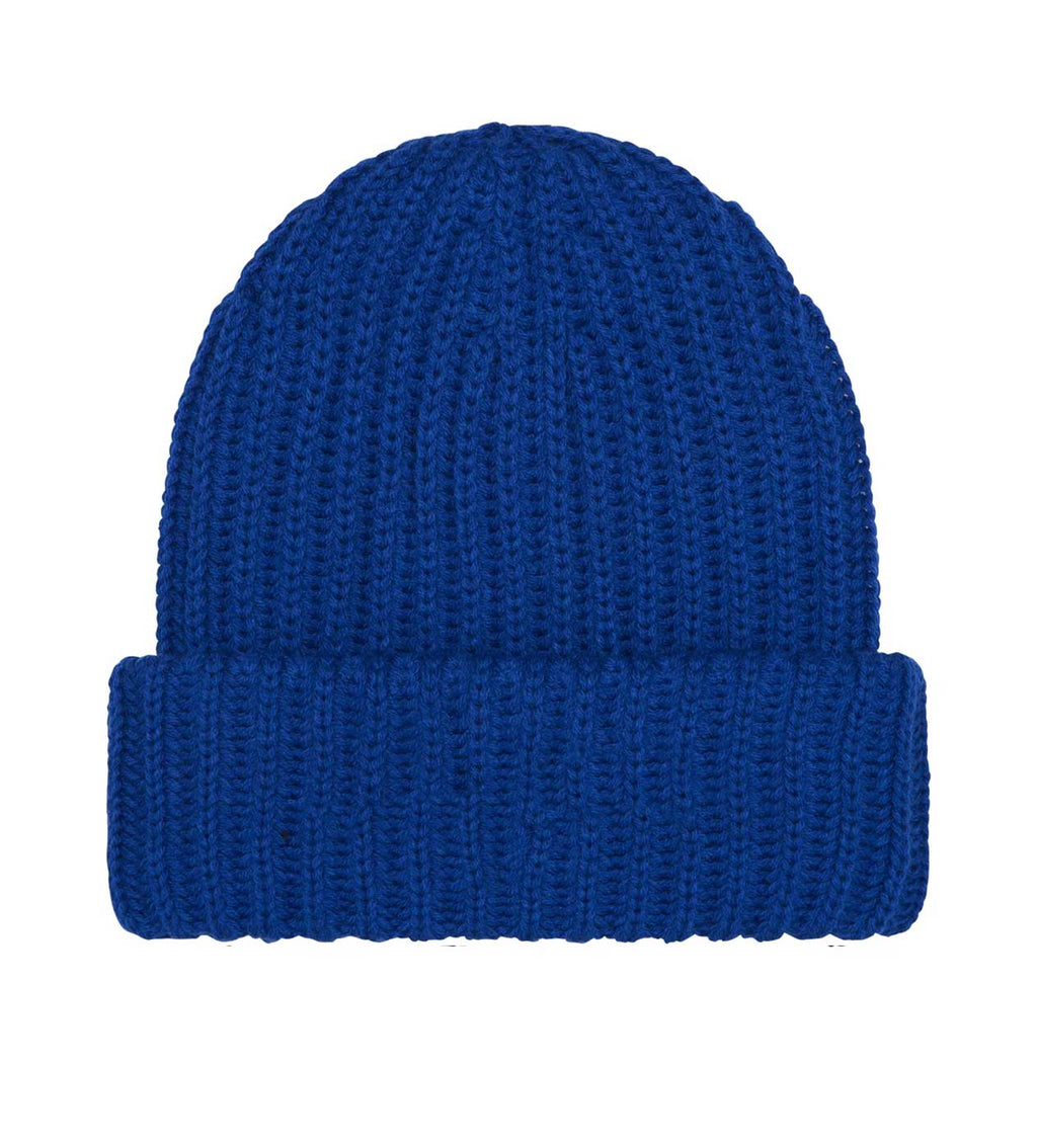 Supreme Chunky Rib Classic Logo Beanie Royal Blue
