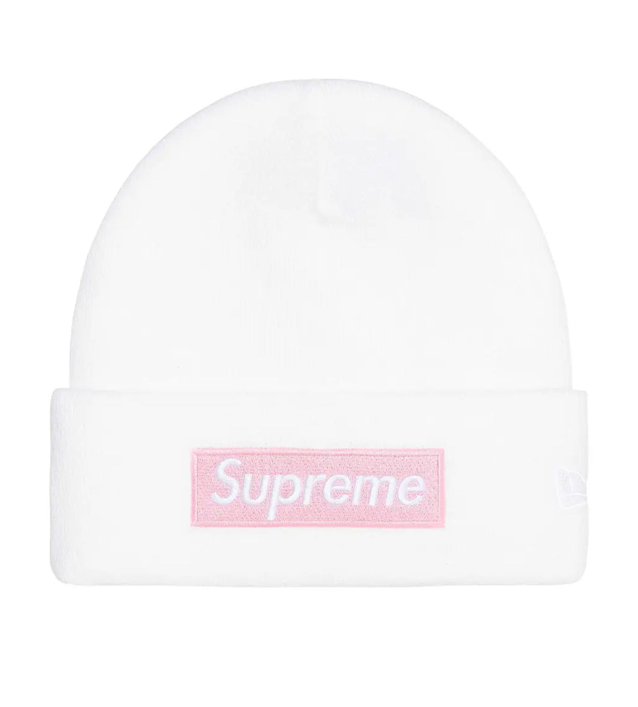 Supreme New Era Box Logo Beanie White/Pink