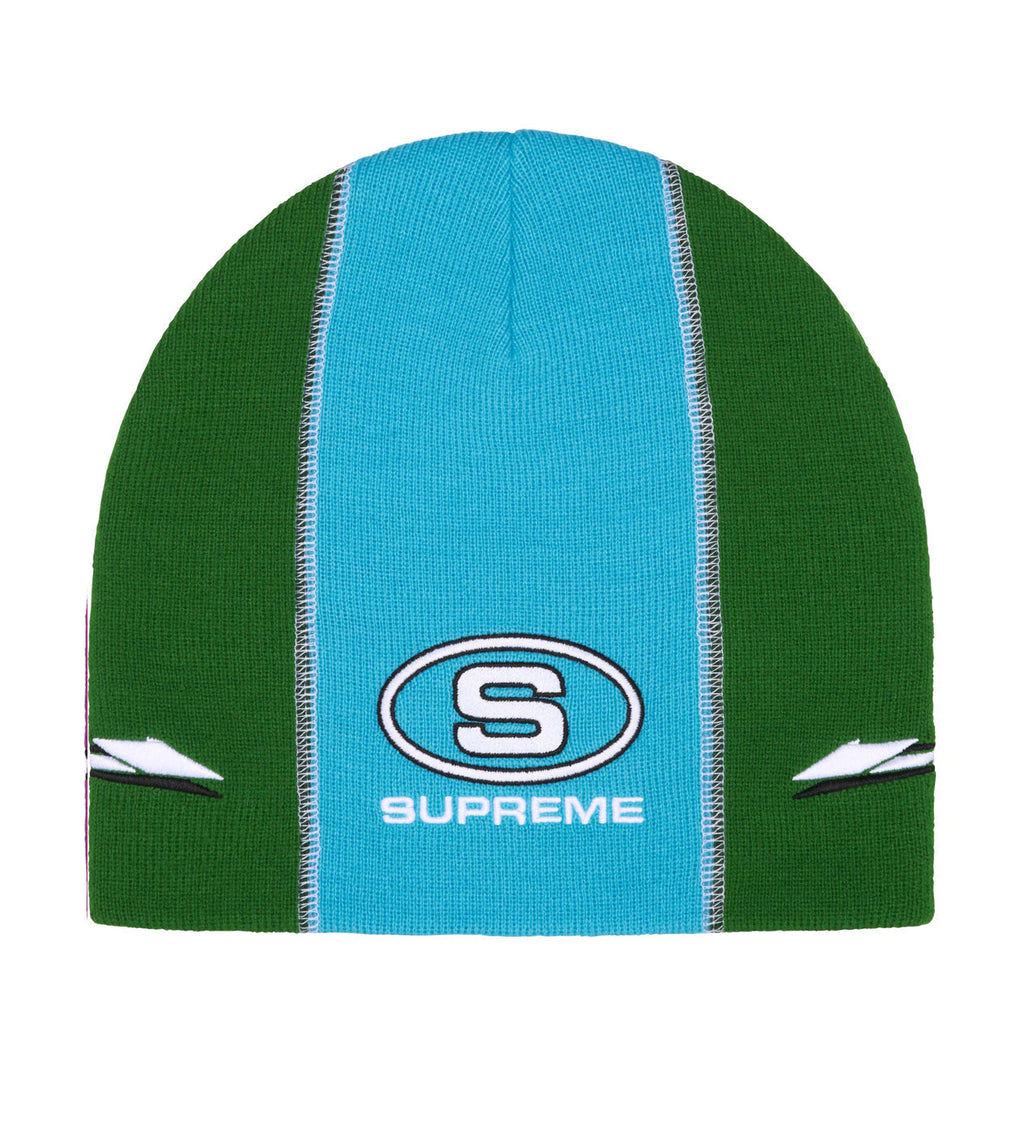 Supreme Racing Panel Beanie Green/Light Blue