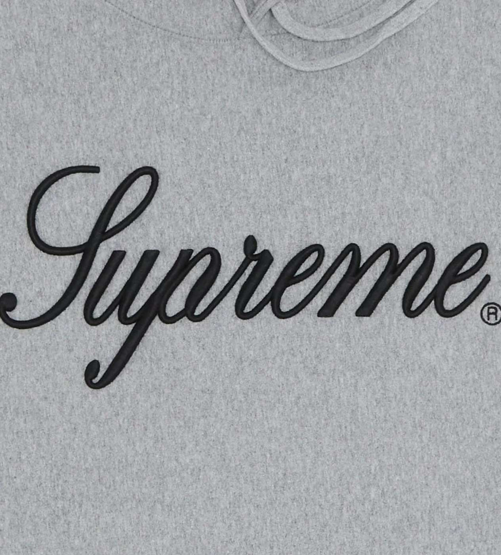Supreme Raised Script Hoodie Heather Grey