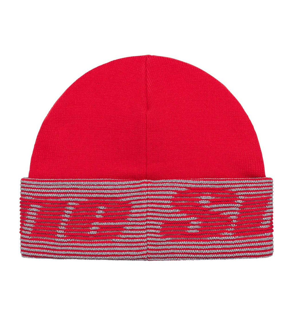 Supreme Reflective Jacquard Cuff Beanie Red