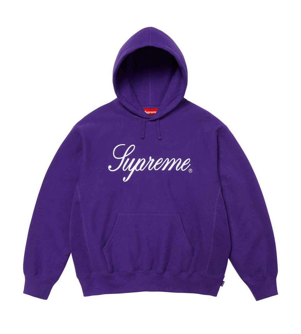 Supreme Script Hoodie Purple