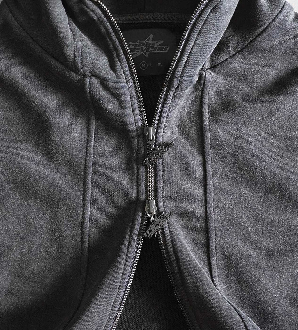 Triple Sevens Black Utility Zip Up