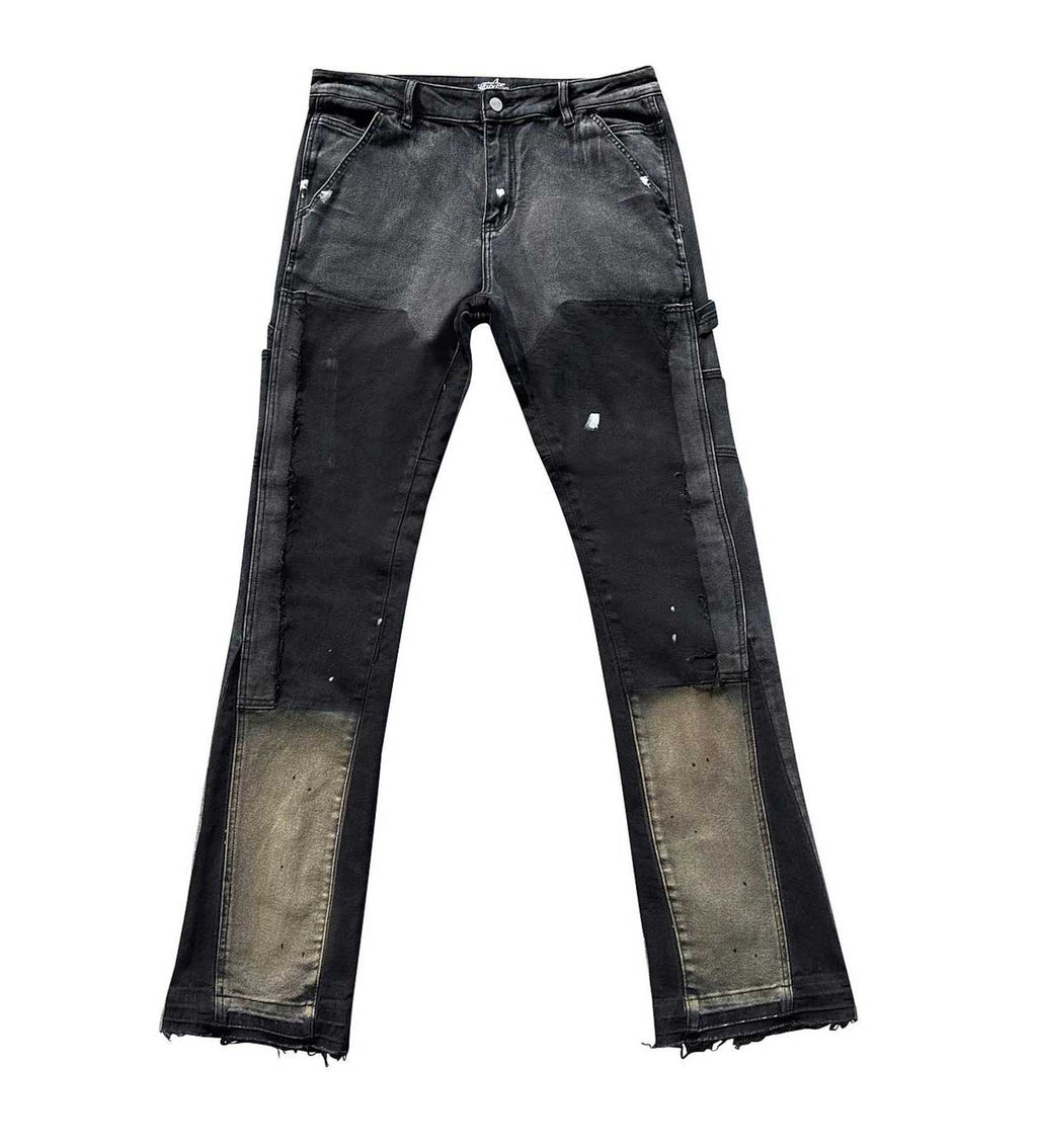 Triple Sevens Flared Denim Black