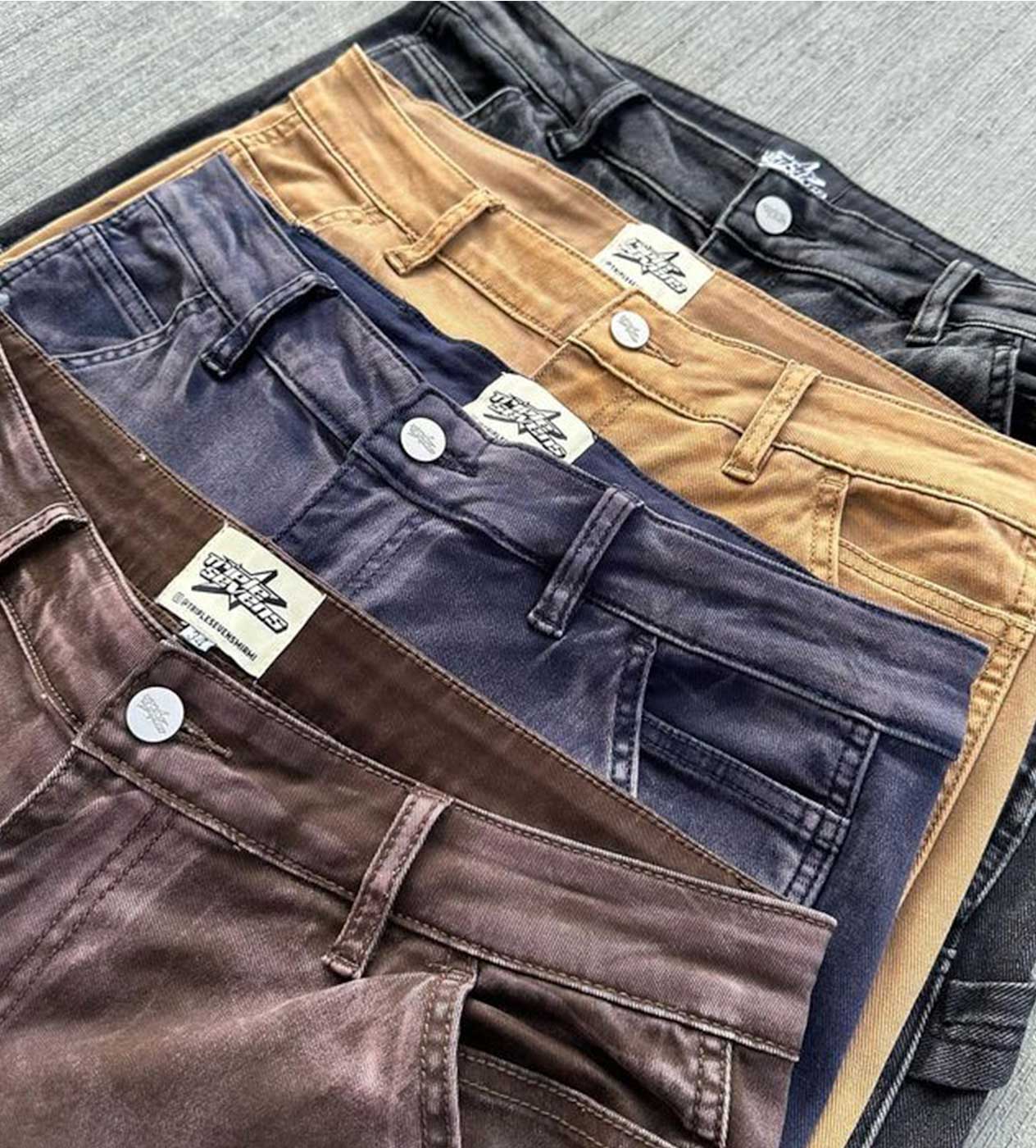 Triple Sevens Flared Denim Khaki