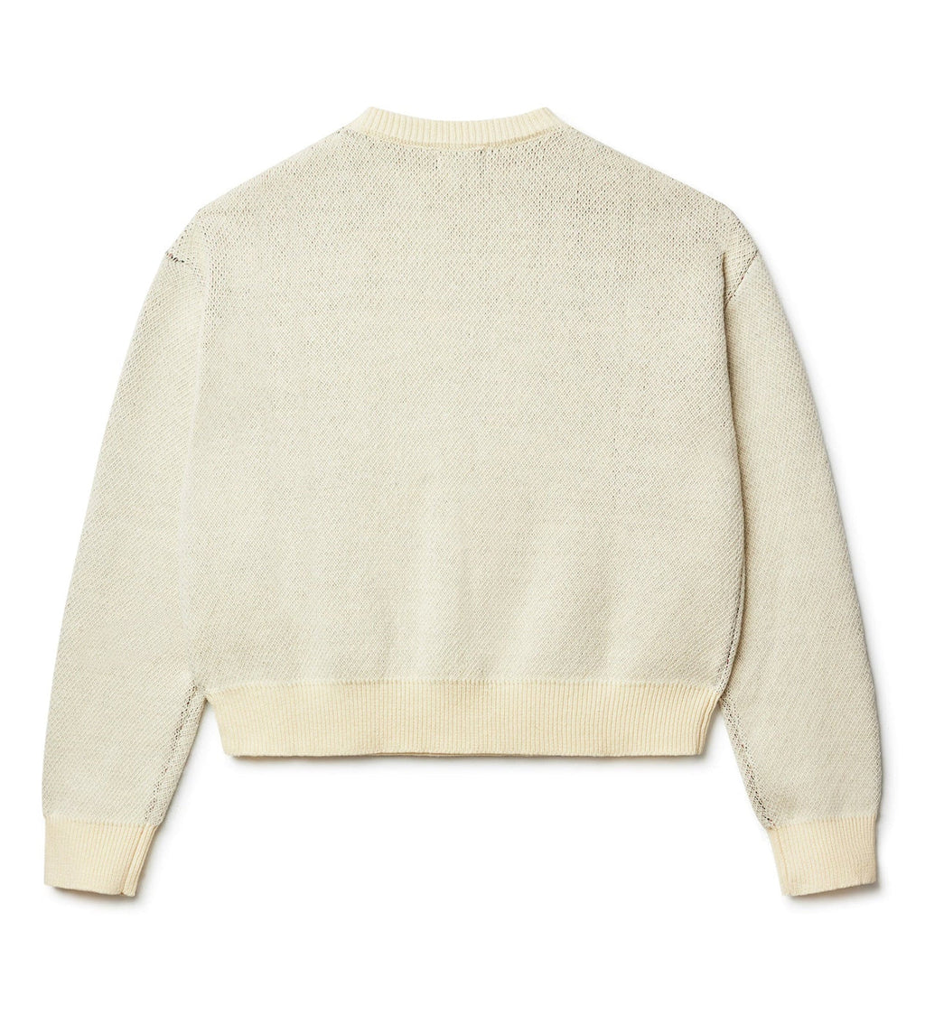 Vale Forever Black Cat Knit Sweater White