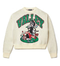 Vale Forever Black Cat Knit Sweater White