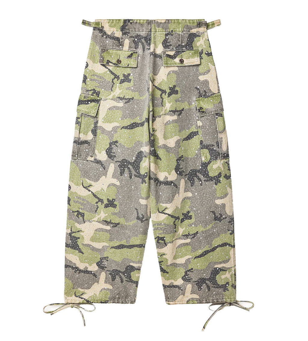 Vale Forever Crystal Rain Camo Denim Pants Green
