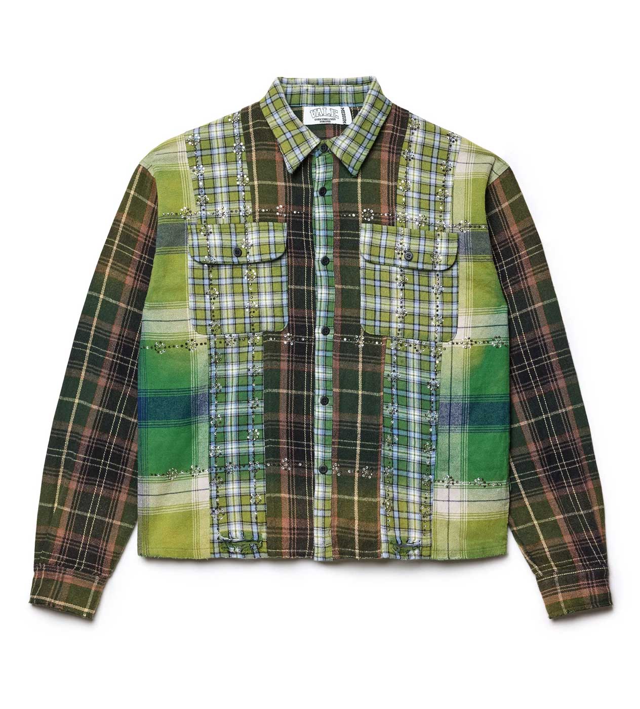 Vale Forever Frankenstein Patchwork Flannel Green