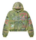 Vale Forever Peace Zip Up Hoodie Olive