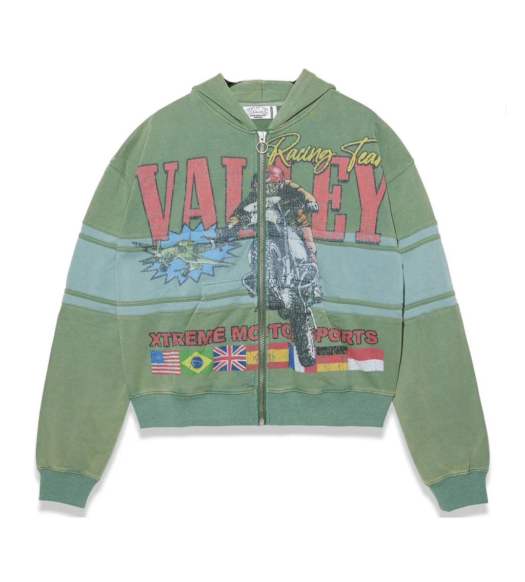 Vale Forever Xtreme Motocross Zip Up Hoodie Green