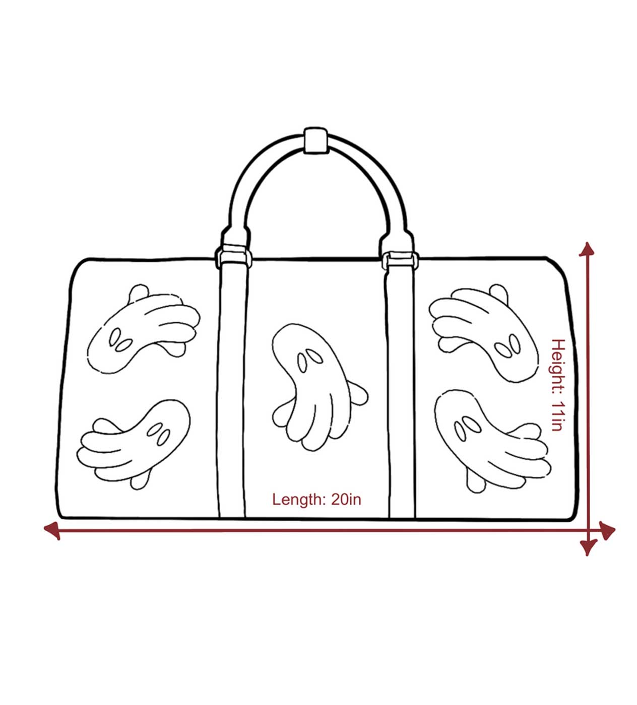 WNTD Alligator Ghost Gem Duffle Bag Black