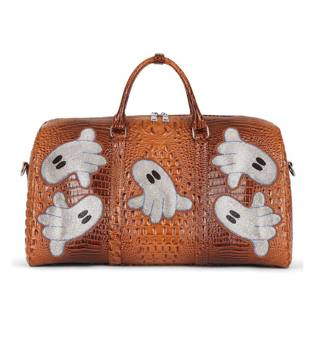 WNTD Alligator Ghost Gem Duffle Bag Brown