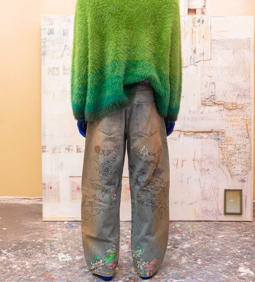WNTD Mohair Cardigan Green