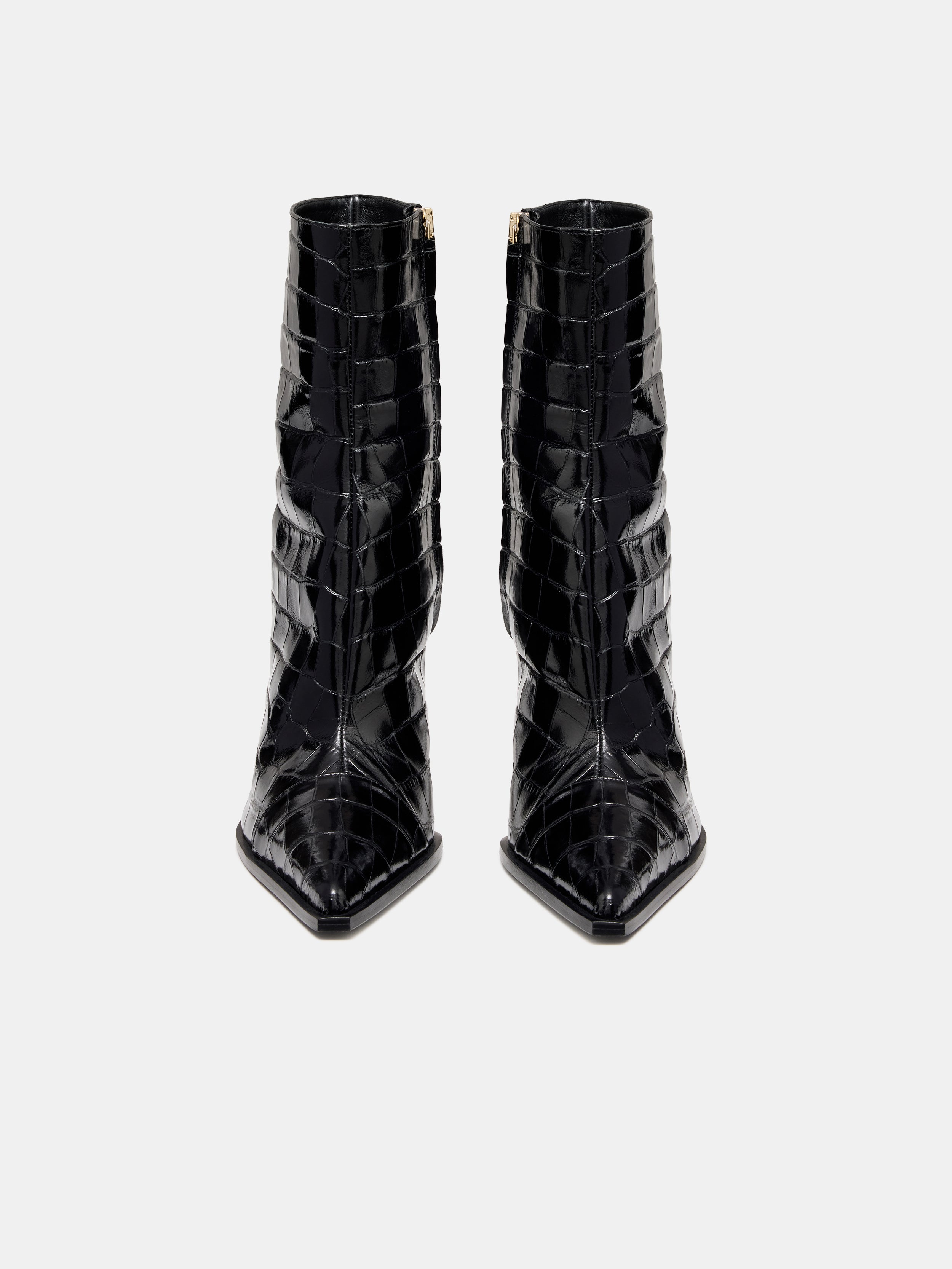 WOMEN - WOMEN'S CROC DEBOSSED MA STILETTO BOOT - BLACK