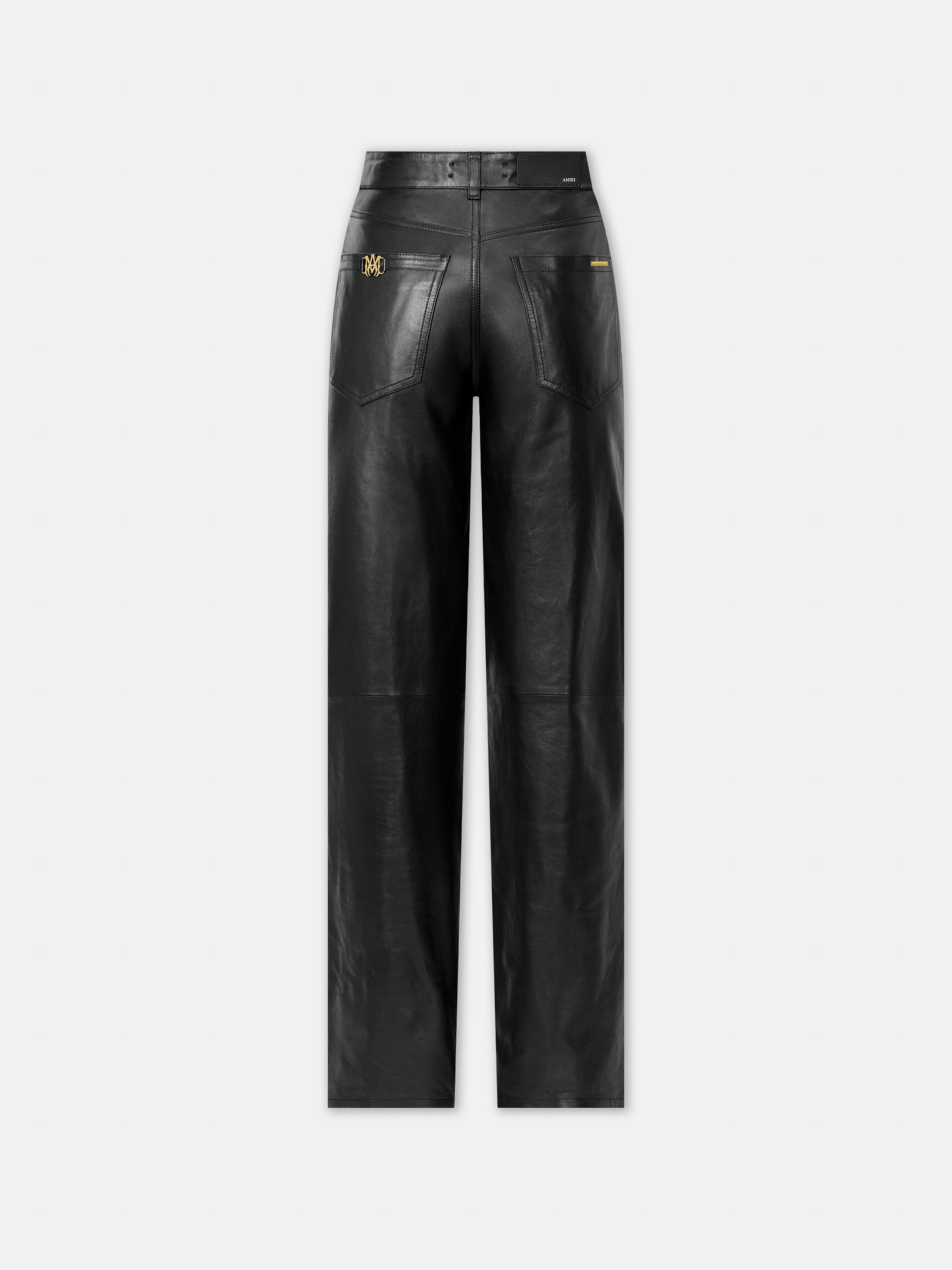 WOMEN - WOMEN'S LEATHER STRAIGHT PANT - Black