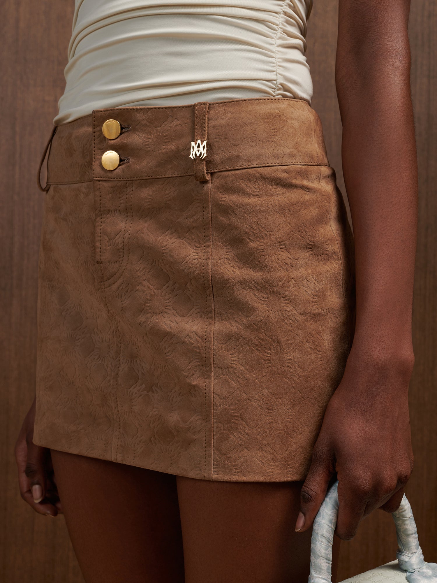 WOMEN - WOMEN'S MA QUAD SUEDE MINI SKIRT - Camel